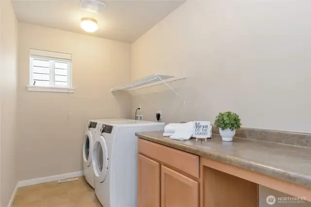 Laundry space with storage