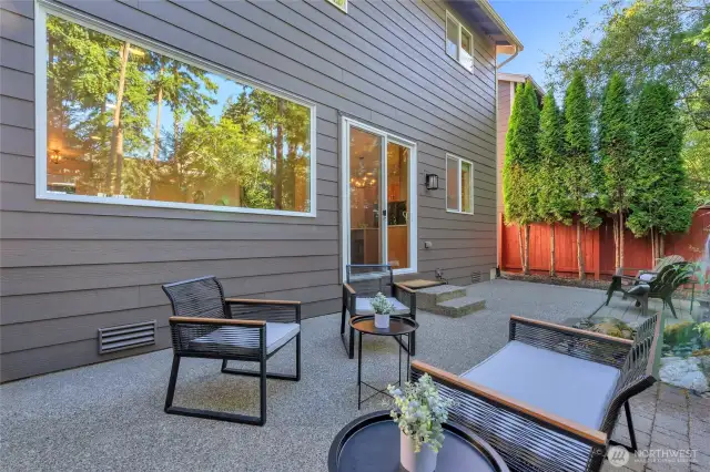 The backyard space is perfect for hosting or just relaxing
