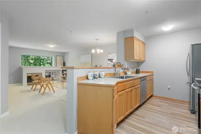 Kitchen and living room
