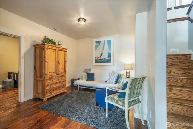 Here is the bonus alcove and the sellers use it for the grand-kids, sleeping and play area.