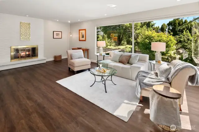 Main living room with gas fireplace