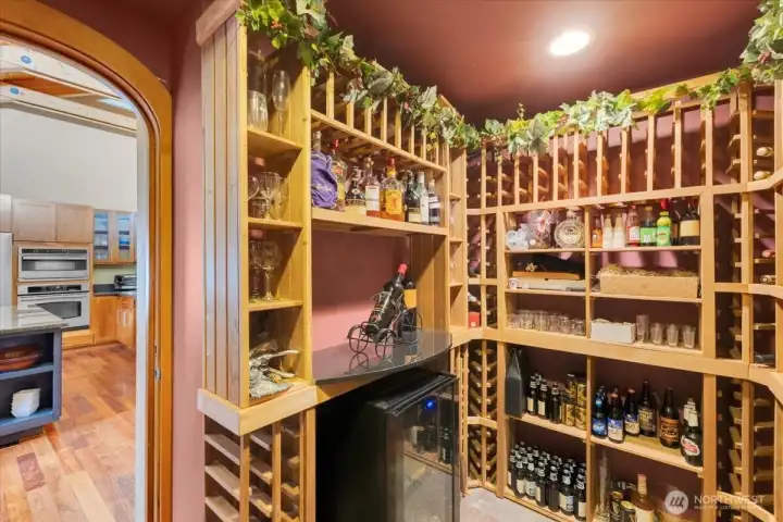 Wine closet off kitchen
