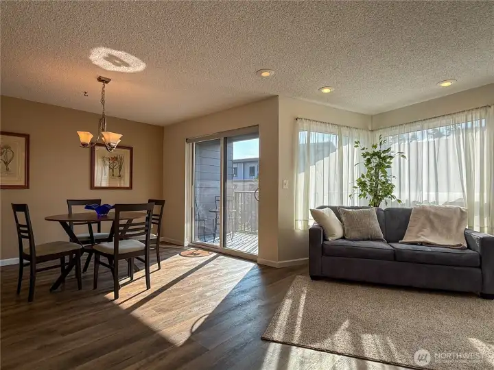 Large dining area. sliding doors lead out to your private deck.