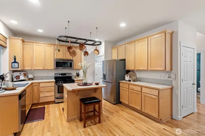 Lots of natural light and hard wood floors