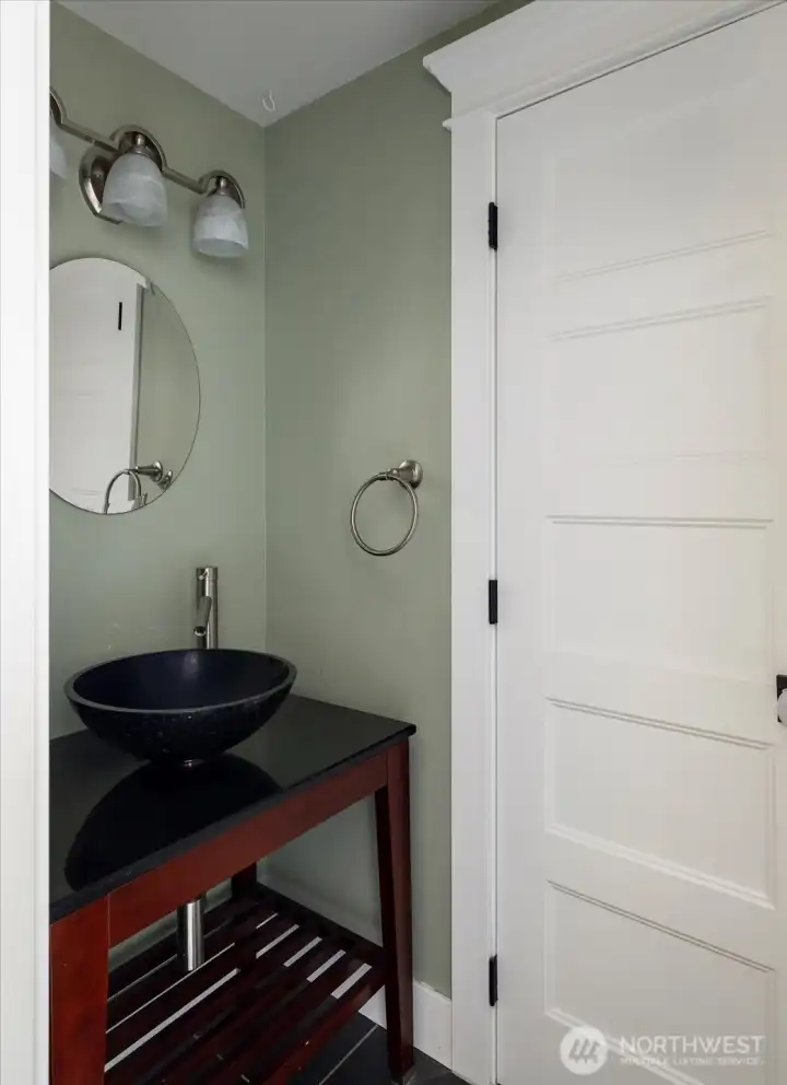 Powder bath near kitchen off utility room