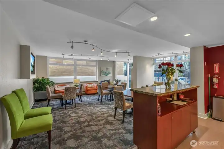 Community lounge can be privately reserved