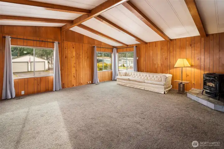 Living Room. Big double pane windows face south