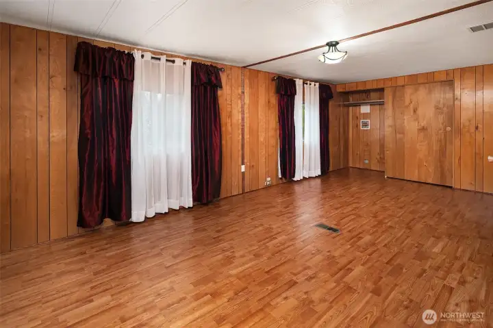 Bedroom #2. This was 2 bedrooms but  has been combined into 1 giant bedroom. Could easily be converted back if desired