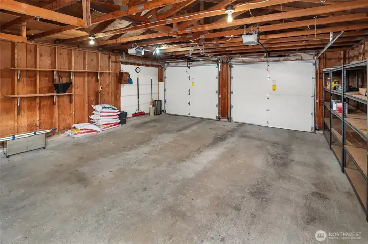 Huge 2 car detached garage with garage door openers