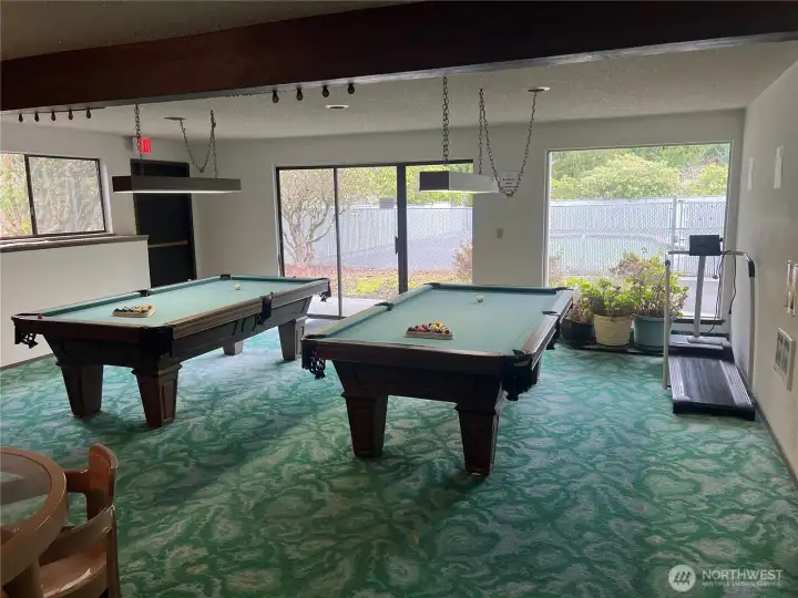 Downstairs in clubhouse along with bathrooms and book exchange