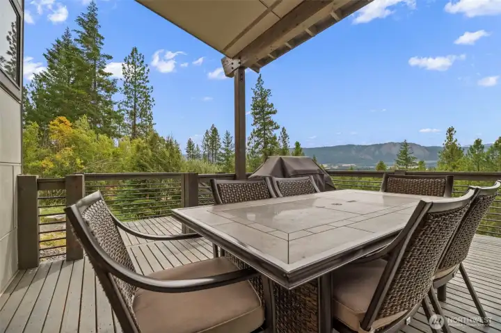 Step onto the deck for outside dining or your morning or evening beverage of choice