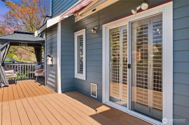 Step out onto wraparound Trex deck and under the gazebo!