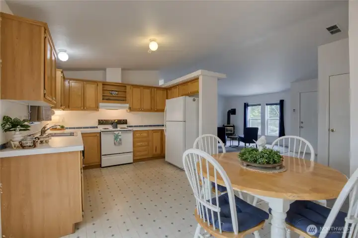 Spacious kitchen with plenty of counter space and cabinets. All appliances are included!