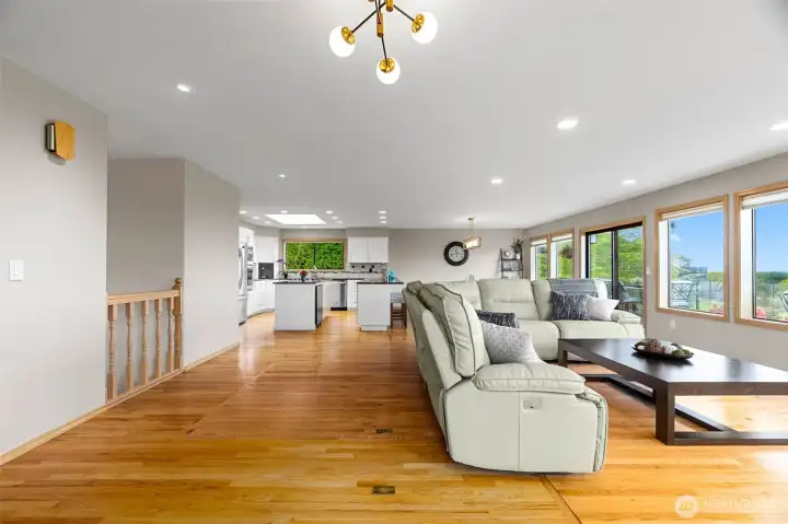Looking from the front door to the great room.