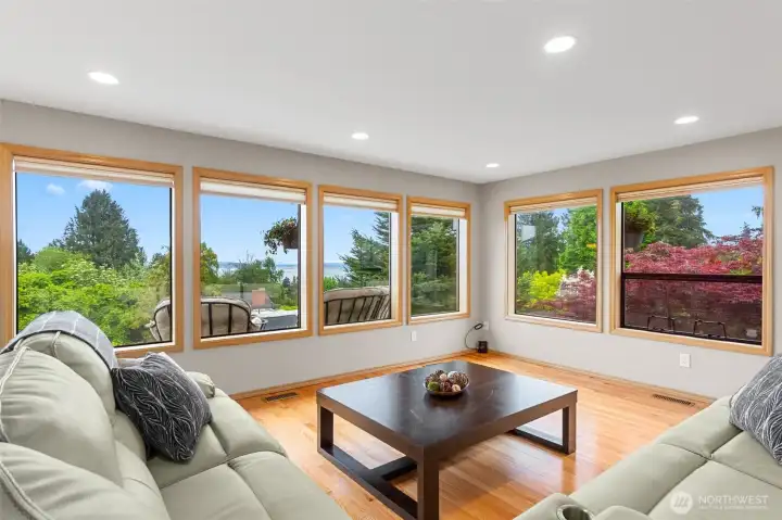 No need for a TV in here when you have Mt. Baker and the sound to enjoy!