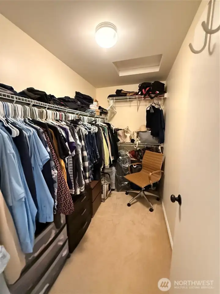 walk in closet in the Master Bedroom