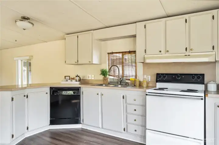 Kitchen is bright and clean