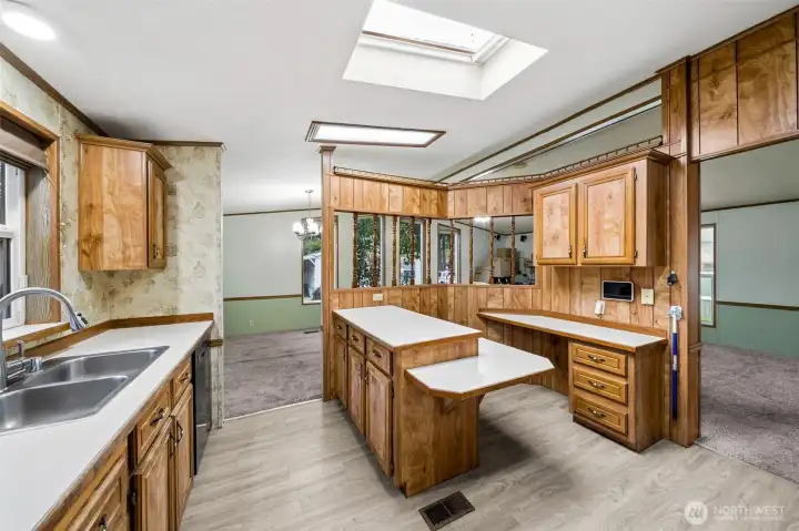 Skylights make Kitchen Extra Bright!