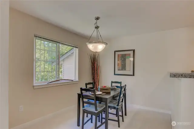 Dining room with serving counter