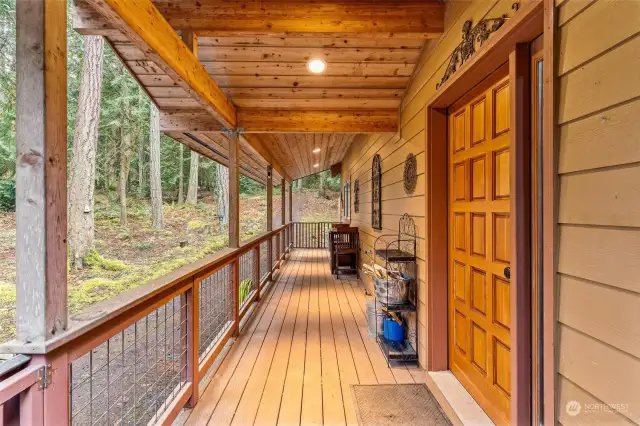 Covered porch and access to golf cart