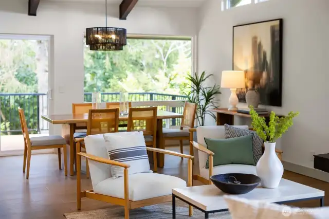 Light floods the open-concept living space. Summer in Seattle has never looked better!