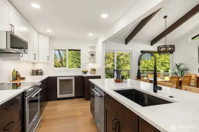 All-new custom cabinetry and high-end appliances make for a home-chef's dream!