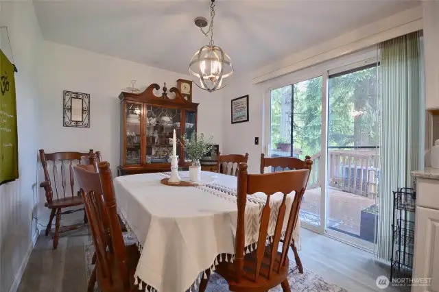 Dining room is spacious with slider to the huge wonderful back deck.