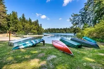 Tie up you canoes, kayaks so you have easy access to the lake all summer long.