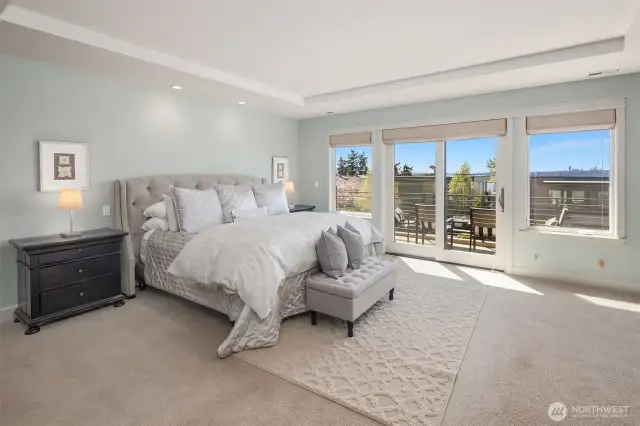 The primary suite is a private retreat, featuring the home’s best views from its deck, a spa-inspired bath and a boutique-sized closet with dedicated laundry.