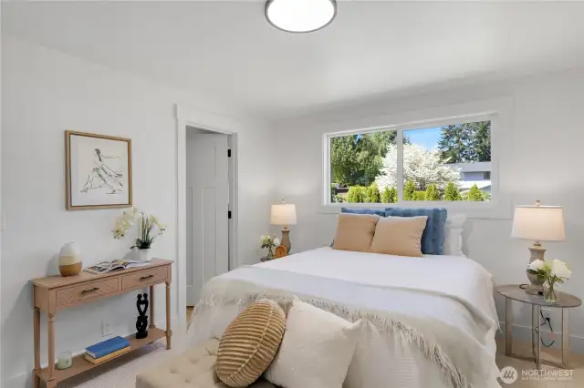 Master bedroom with view of entry to Master Bath.