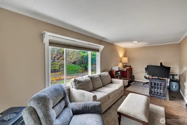 Large family room with office space