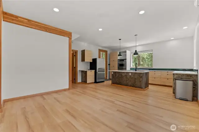 Living and dining room area.