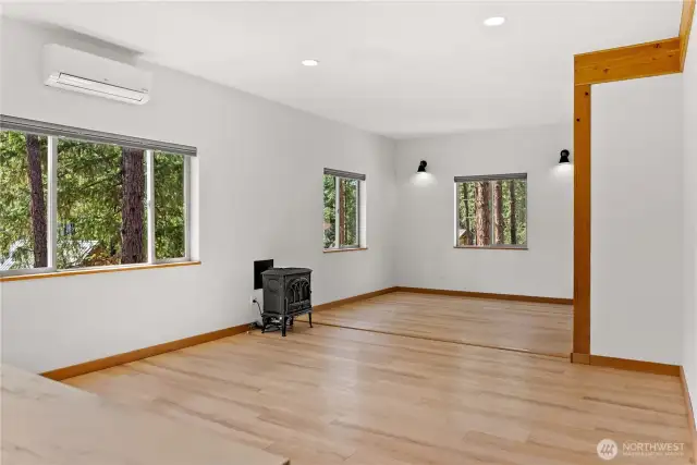 Home is heated and cooled via ductless mini splits for year round comfort.