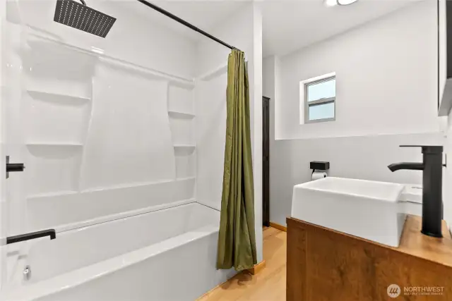 Full bathroom on upper level