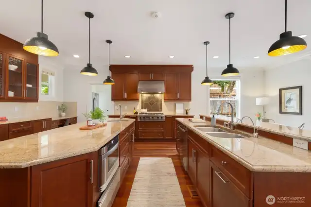 The pendants are restaurant-style and compliment the space perfectly!