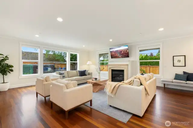 This space is the size of to large rooms - and so easy to entertain in!
