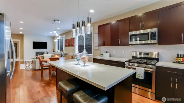 Immaculately maintained kitchen with lots of storage including a walk-in panty.