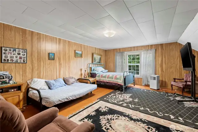 1928 Tudor west upper bedroom - listen to the trees rustle outside the windows while you enjoy this spacious retreat.