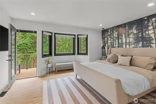 Private primary suite with en-suite and private terrace.