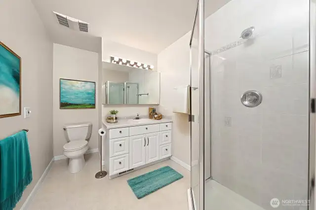 Ensuite Bathroom off Primary Bedroom -Staged