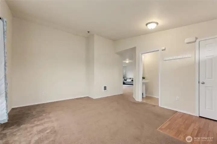 Entry room with half bath.