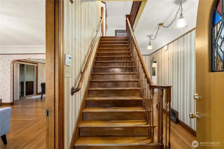 High quality woodwork was a hallmark of this era, original throughout