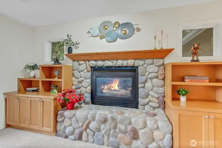 This rock gas fireplace is certain to keep you warm and cozy in these winter nights!