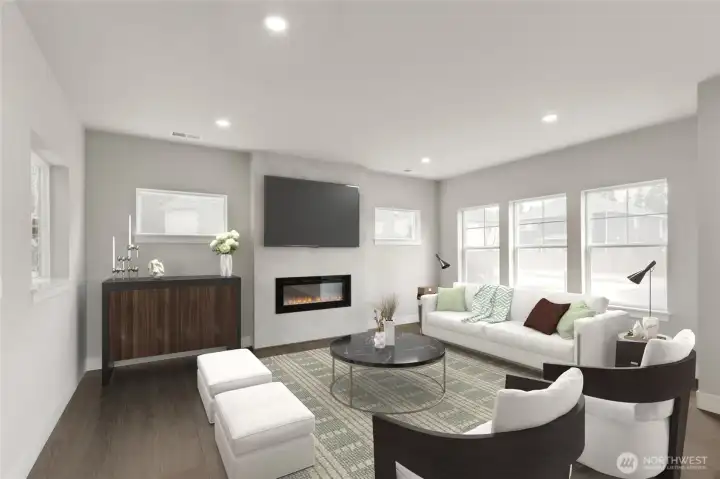 Virtually Staged Great Room - Photos are for representation only.  Features, colors and selections may differ from photograph. See site agent for details.