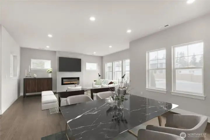 Virtually Staged Dining Nook and Great Room - Photos are for representation only.  Features, colors and selections may differ from photograph. See site agent for details.