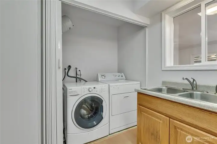 Full size washer & dryer.