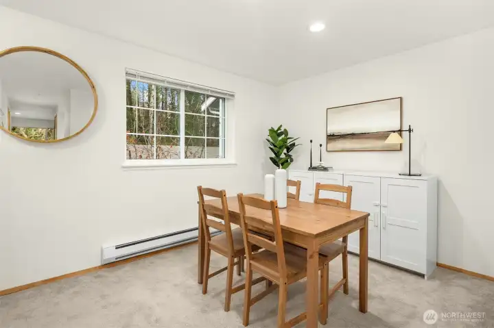 Spacious dining area right when you walk in to the unit.