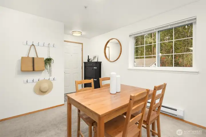 Convenient keyholes for your coats and belongings to stay organized.