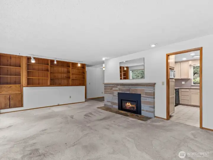 Gorgeous built-ins compliment the mid-century design beautifully.