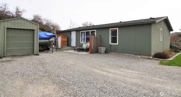 PARKING AREA WITH SHED